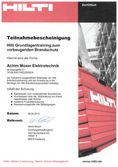Hilti Grundlagentraining zum vorbeugenden Brandschutz, Achim Moser